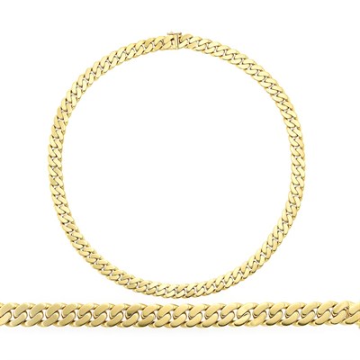 Lot 286 - Gold Curb Link Necklace and Bracelet