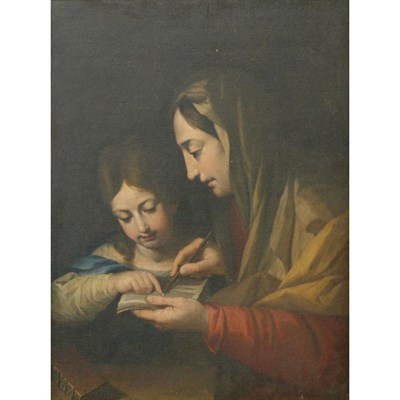 Lot 77 - Spanish School 18th Century St. Anne Teaching...