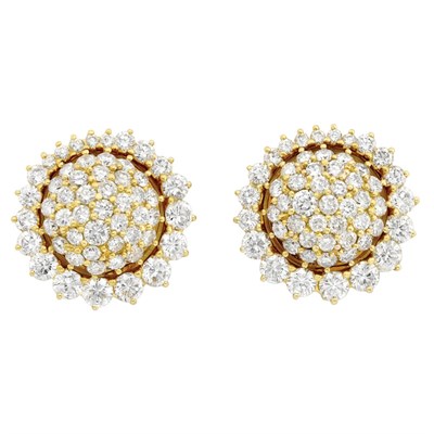 Lot 445 - Pair of Gold and Diamond Earclips