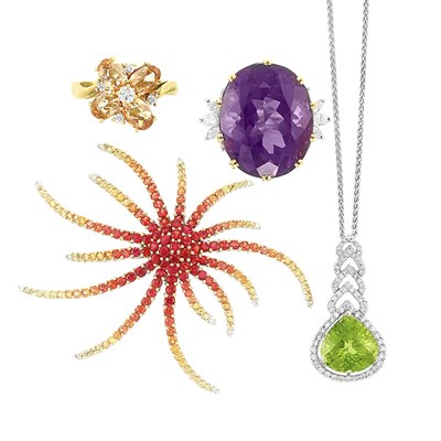 Lot 634 - Group of Gem-Set and Diamond Jewelry
