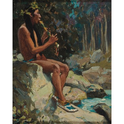Lot 318 - Eanger Irving Couse American, 1866-1936 Flute...