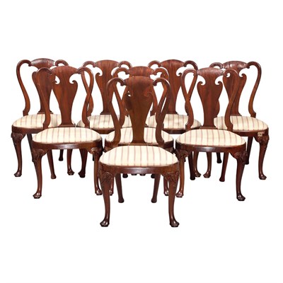 Lot 387 - Set of Eight George III Mahogany Dining Chairs...