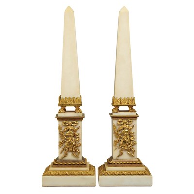 Lot 301 - Pair of Louis XVI Gilt-Bronze Mounted Marble...