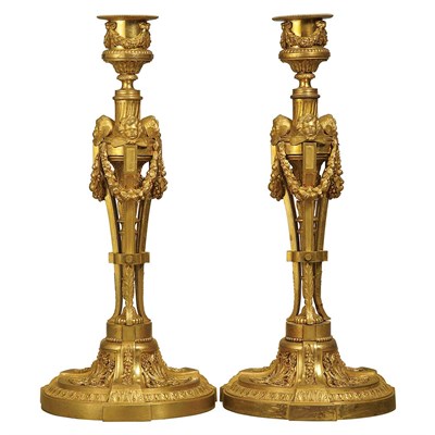 Lot 488 - Pair of Louis XVI Style Gilt-Bronze...