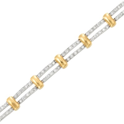 Lot 37 - Two-Color Gold and Diamond Bracelet