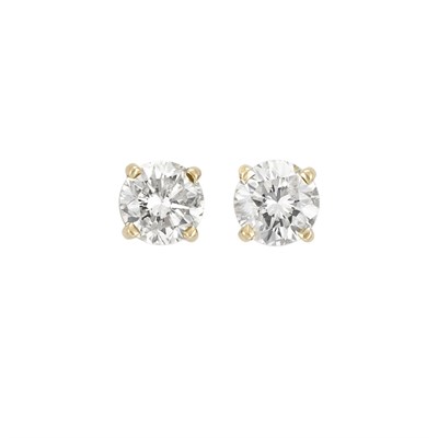 Lot 404 - Pair of White Gold and Diamond Stud Earrings