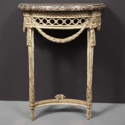 Lot 484 - Louis XVI Painted Console The gray veined...