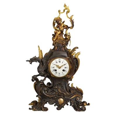 Lot 403 - Early Louis XV Gilt-Bronze Mantel Clock Late...