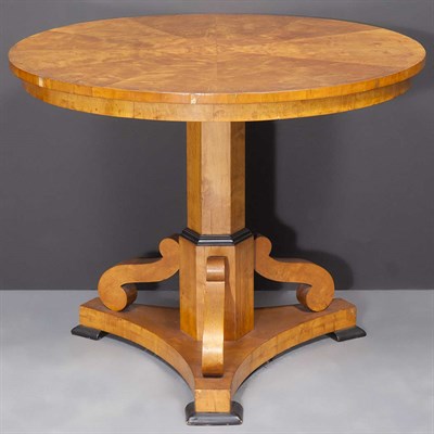 Lot 480 - Biedermeier Part Ebonized Birch Center Table...