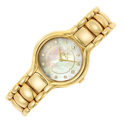 Lot 7 - Lady's Gold, Mother-of-Pearl and Diamond 'Beluga' Wristwatch, Ebel