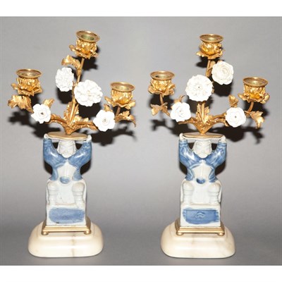 Lot 245 - Pair of Louis XV Style Gilt-Bronze Mounted...