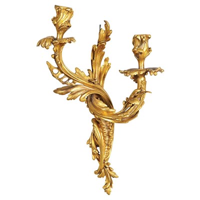 Lot 447 - Pair of Louis XV Style Gilt-Bronze Two-Light...