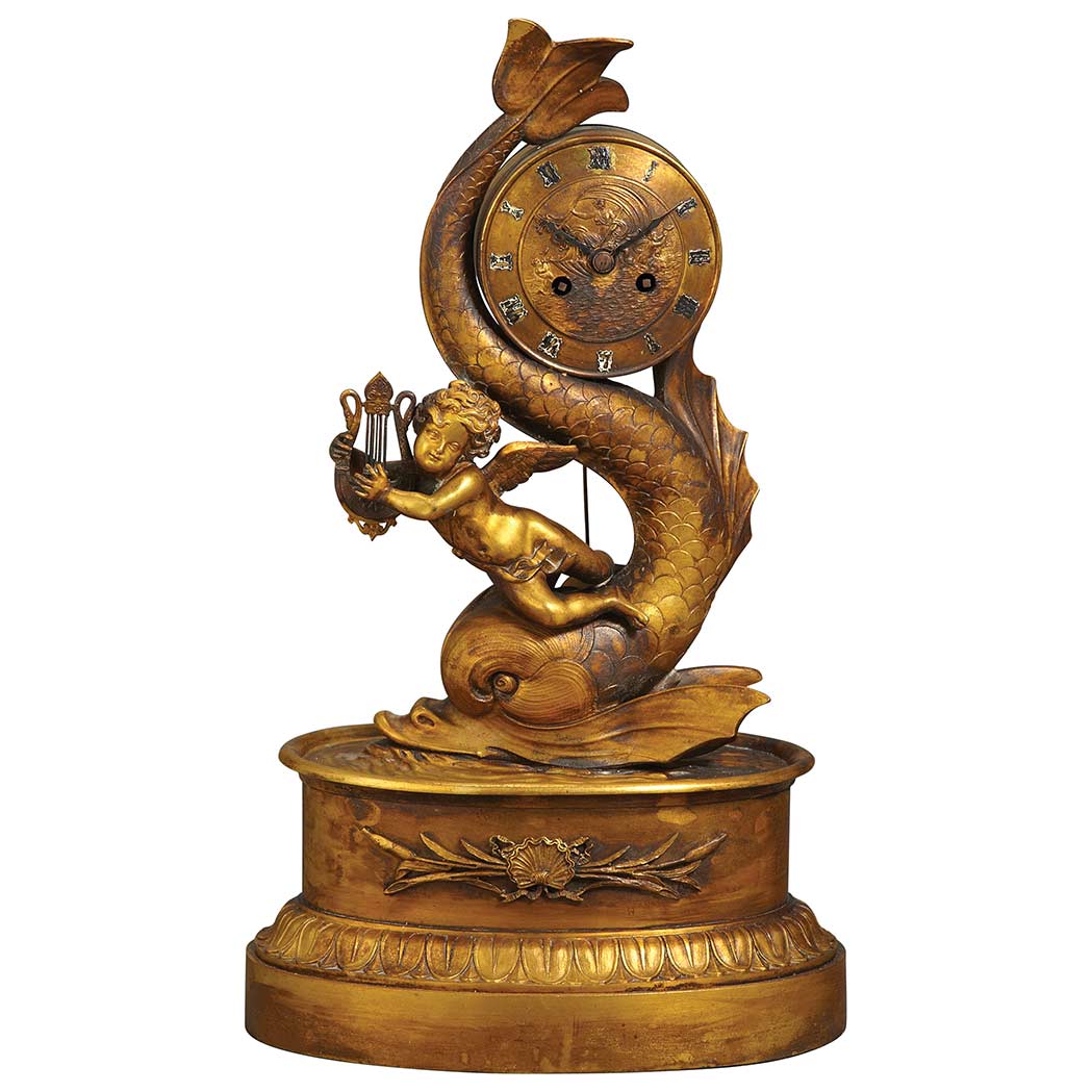 Lot 266 - Empire Style Gilt-Bronze Mantel Clock 19th...