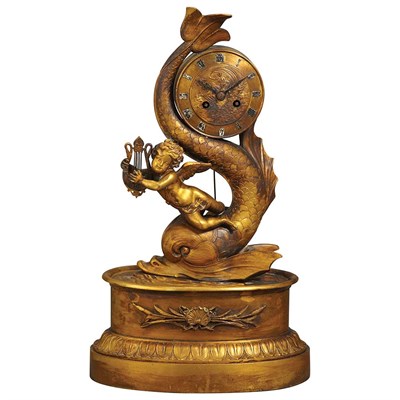 Lot 266 - Empire Style Gilt-Bronze Mantel Clock 19th...