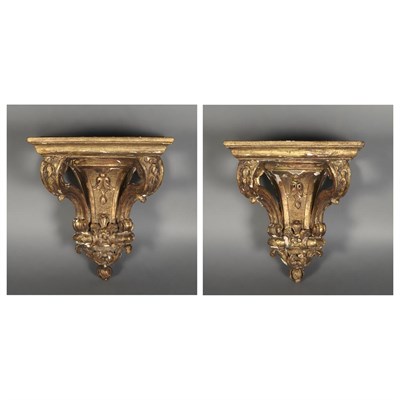 Lot 508 - Pair of Louis XIV Style Gilt-Wood Wall...
