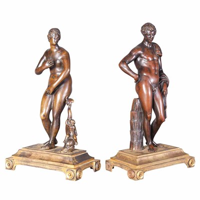 Lot 459 - Pair of Continental Bronze Figures 17th/18th...