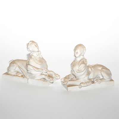 Lot 281 - Pair of French Bisque Porcelain Figures of...