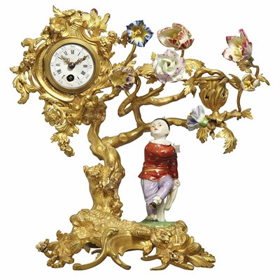 Lot 234 - Louis XV Style Gilt-Bronze and Porcelain...