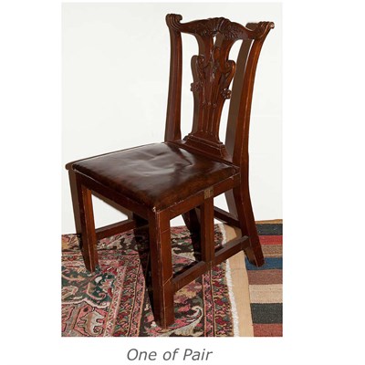 Lot 321 - Pair of Chippendale Style Mahogany Folding Chairs