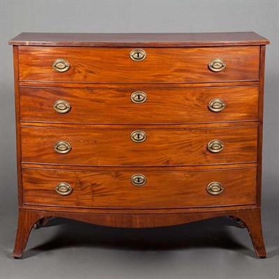 Lot 354 - Federal Inlaid Mahogany Bow Front Chest 19th...