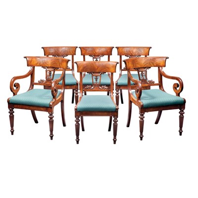 Lot 499 - Set of Six Regency Mahogany Dining Chairs...