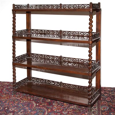 Lot 421 - Provincial Walnut Four-Tier Etagere Height 44...
