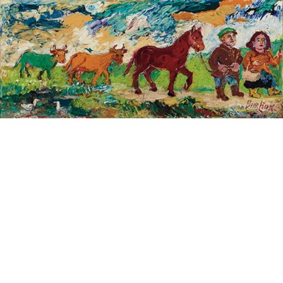 Lot 386 - David Burliuk Russian/American, 1882-1967 Red...