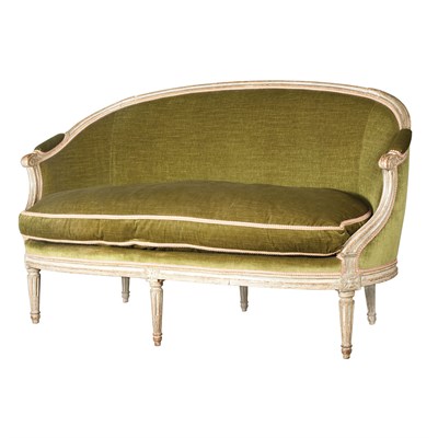 Lot 513 - Louis XVI Painted Canape The curved padded...