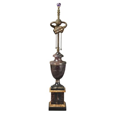 Lot 483 - English Blue John Urn 19th Century Mounted as...