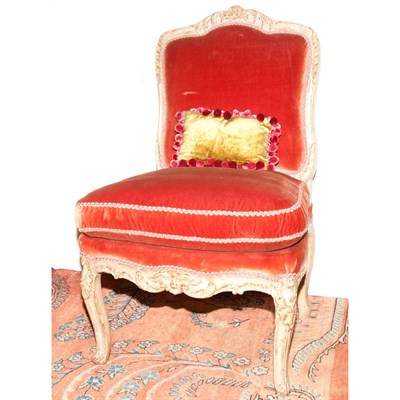 Lot 228 - Louis XV Painted Chaise a la Reine Stamped HLB,...