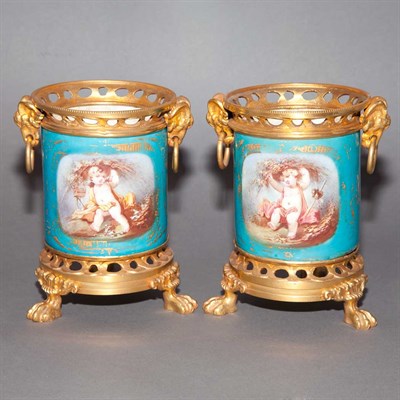 Lot 299 - Pair of Louis XVI Style Gilt-Bronze Mounted...