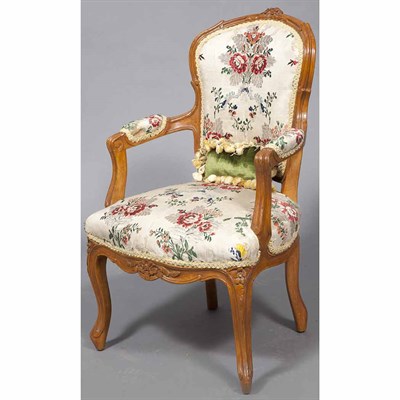 Lot 405 - Louis XV Style Beechwood Miniature Fauteuil en...