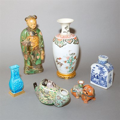 Lot 313 - Group of Chinese Porcelain Figures and Table...