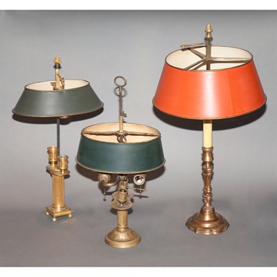 Lot 373 - Louis XVI Gilt-Bronze Two-Light Bouillotte...