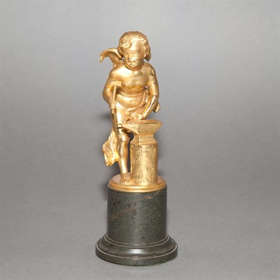 Lot 262 - French Gilt-Bronze Figure of a Putto in Vulcan'...