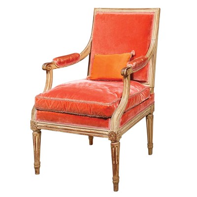 Lot 435 - Louis XVI Painted Fauteuil a la Reine Stamped...