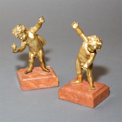 Lot 263 - Pair of French Gilt-Bronze Figures of Saints...