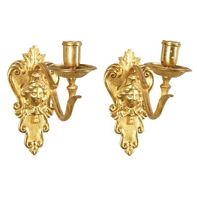 Lot 451 - Pair of Regence Gilt-Bronze Single-Light...