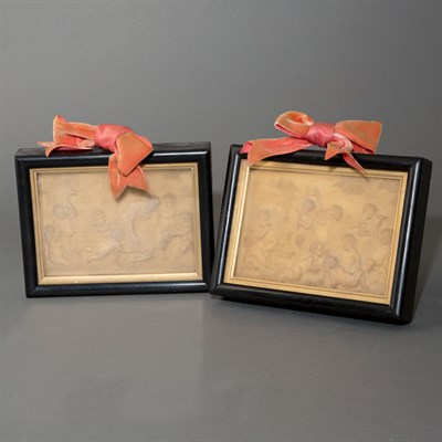 Lot 265 - Pair of Framed French Earthenware Plaques...