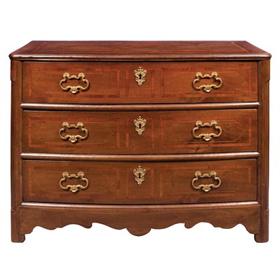 Lot 364 - Regence Rosewood Banded Walnut Commode The...