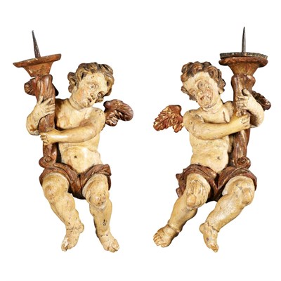 Lot 497 - Pair of Italian Baroque Style Painted...