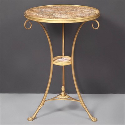 Lot 437 - Continental Neoclassical Gilt-Metal Gueridon...