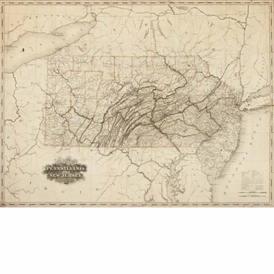 Lot 209 - [MAPS] TANNER, H.S. Map of Pennsylvania and...