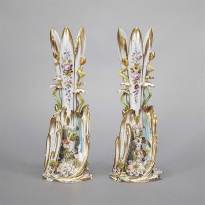 Lot 213 - Pair of Continental Gilt and Hand Painted...