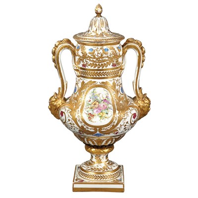 Lot 569 - Sevres Style Gilt-Metal Mounted Gilt and...