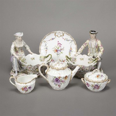 Lot 204 - Group of Dresden Porcelain Articles Comprising...