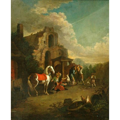 Lot 24 - Manner of Philips Wouwerman Travelers Set Upon...