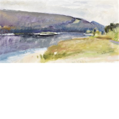 Lot 166A - Wolf Kahn American, b. 1927 Looking Downstream...