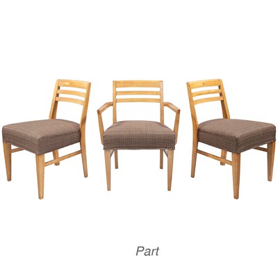 Lot 246 - Set of Eight Gilbert Rohde Birch Dining Chairs...
