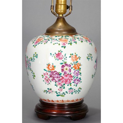 Lot 275 - Samson Famille Rose Porcelain Lamp Height 11...